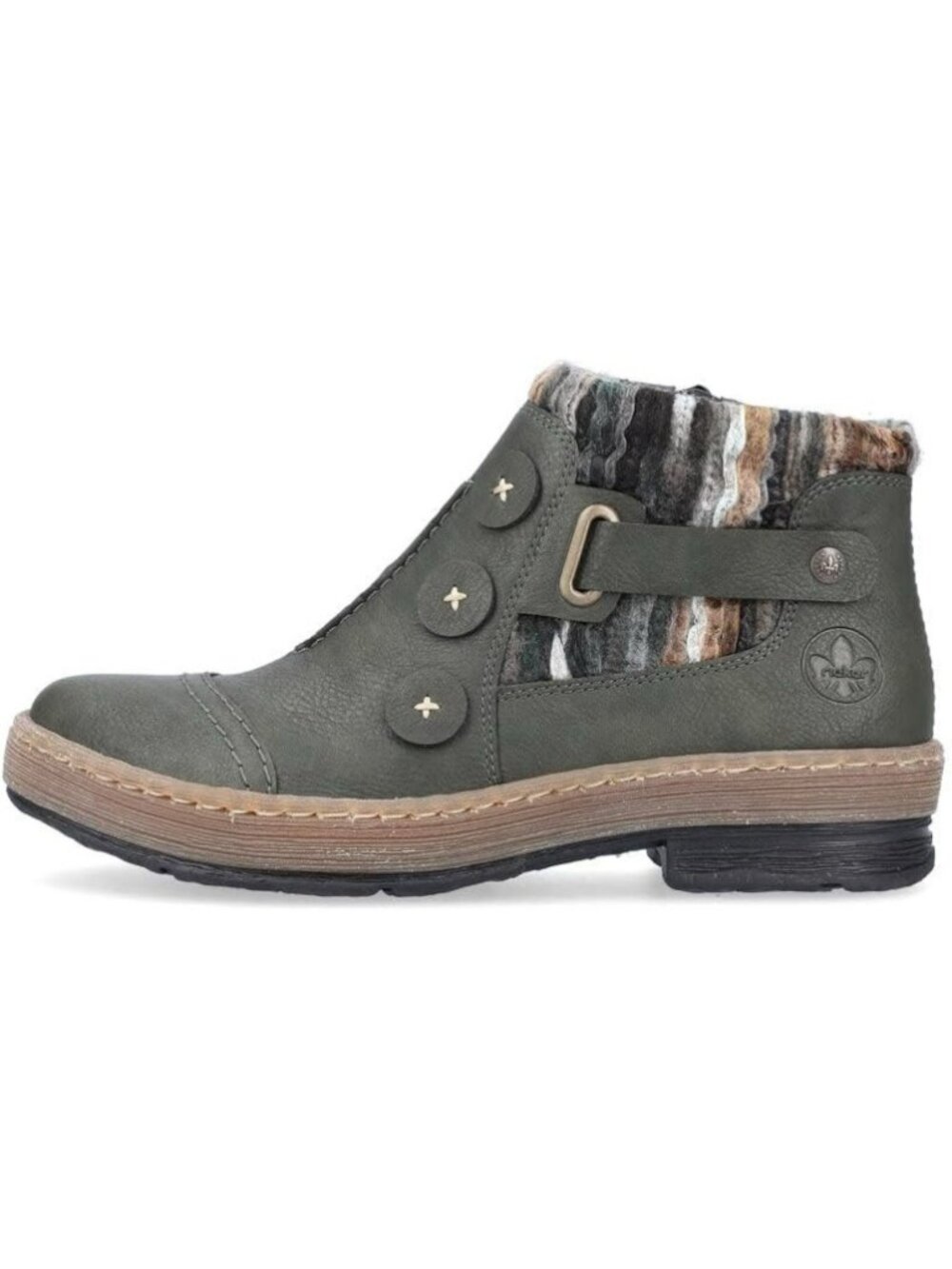 Rieker Women's Felicitas 59 Sherpa Lined Ankle Booties Size 41 Olive Green - Picture 2 of 15